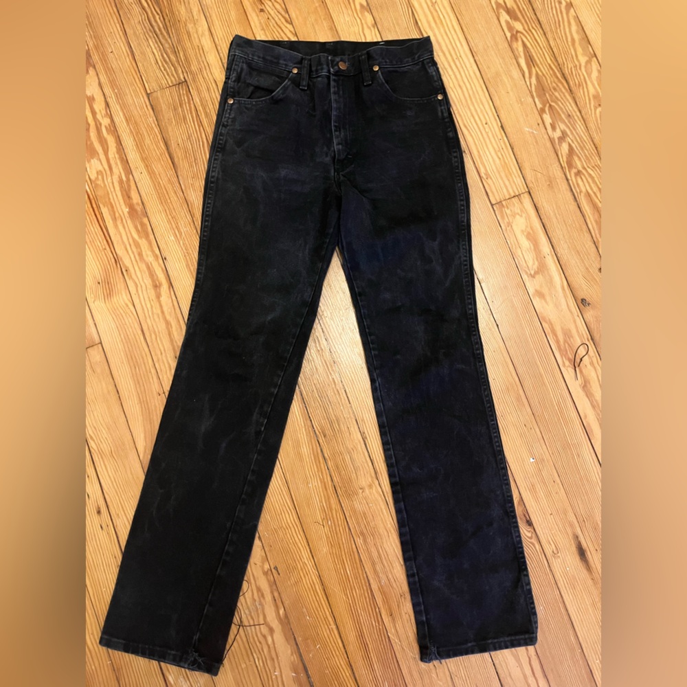 Vintage Mens Wrangler Black Jeans 30x34